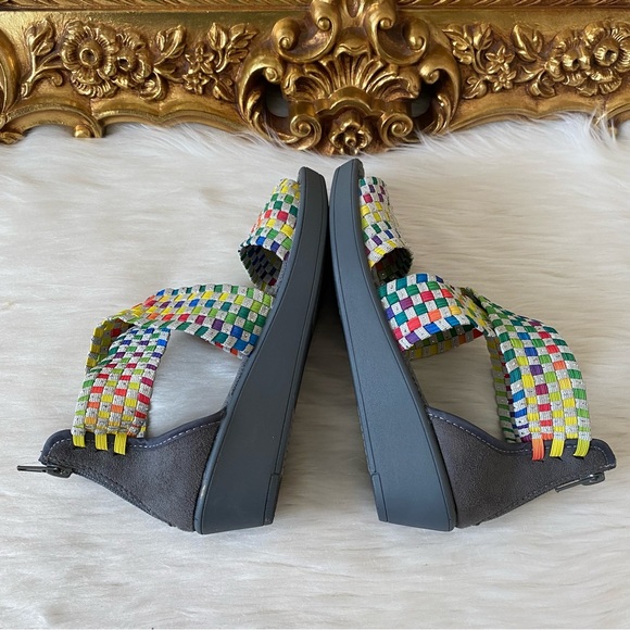 Steven By Steve Madden Demo Rainbow Elastic Strap Low Wedge Sandal - Picture 7 of 12